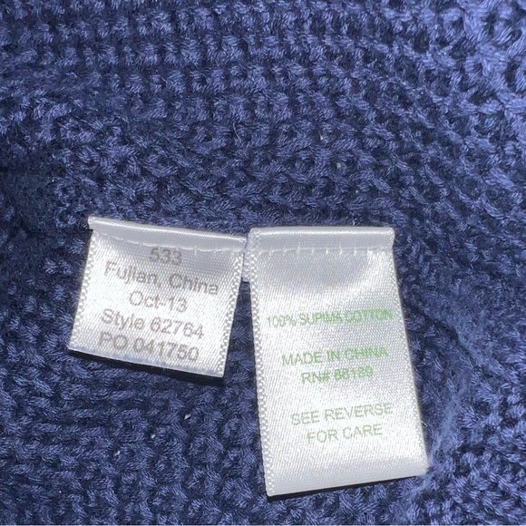 Lilly Pulitzer Like New XL Navy Kristen Crochet Sweater Pullover Supima cotton - Picture 7 of 7